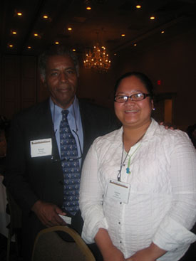 Larissa Pesiom-Gata with Dr. Bunyan Bryant of the University of Michigan