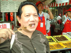 Ryan eating exotic chinese scorpions delicacy