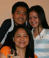 Susan Soliven with daughter Reinzi and son Kreisler